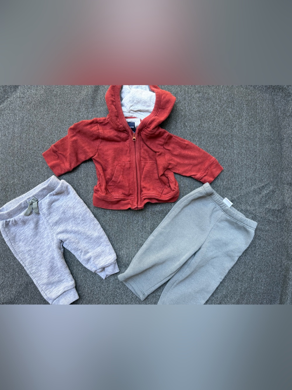 GAP Red Hooded Jacket with Sweats and Joggers Kids 3-6M